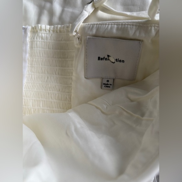 NEW Reformation Lissa Cotton Midi Dress White Ivory Removable Strap | US 0 UK 4 - Picture 12 of 16